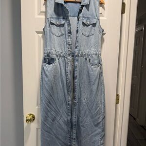 DKNY Light Blue Denim Maxi Dress